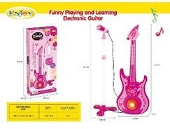 Gitara Elektryczna Dla Dzieci Statyw Mikrofon Różowa Gitara Elektryczna Dla Dzieci Statyw Mikrofon Różowa