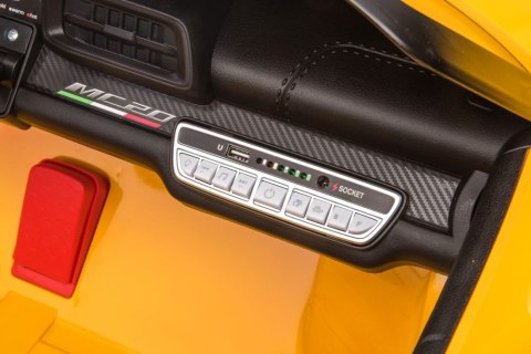 Auto Na Akumulator Maserati MC20 Żółte Auto Na Akumulator Maserati MC20 Żółte