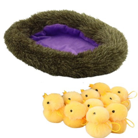 Pluszowa Kura Przytulanka Gniazdo Pisklaki Kurczaki 10szt