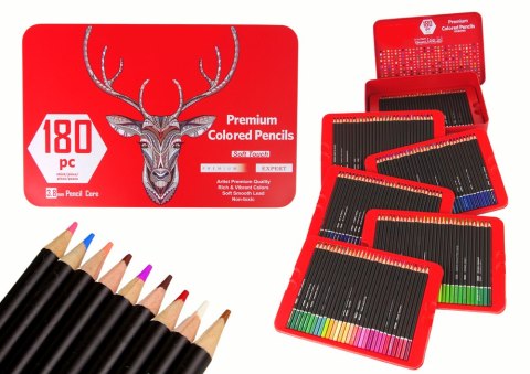 Zestaw Małego Artysty W Metalowym Pojemniku Kredki 180szt. Zestaw Małego Artysty W Metalowym Pojemniku Kredki 180szt.