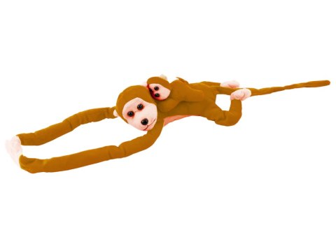 Maskotka Pluszowa Małpka z Dzieckiem Jasno Brązowa 90 cmz Maskotka Pluszowa Małpka z Dzieckiem Jasno Brązowa 90 cmz