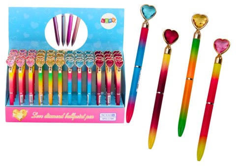 Długopis Z Diamentem Serce Niebieski Wkład 0.7mm Mix Długopis Z Diamentem Serce Niebieski Wkład 0.7mm Mix