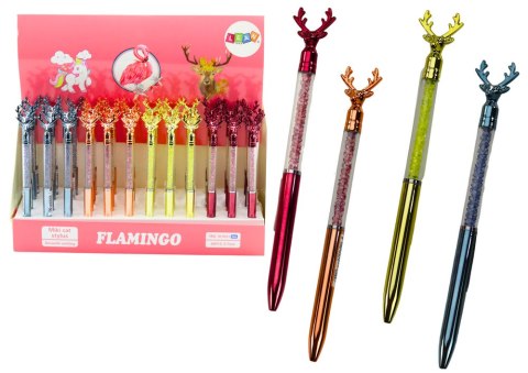 Długopis Z Jeleniem Diamenciki Niebieski Czarny Wkład 0.7mm Mix Długopis Z Jeleniem Diamenciki Niebieski Czarny Wkład 0.7mm Mix