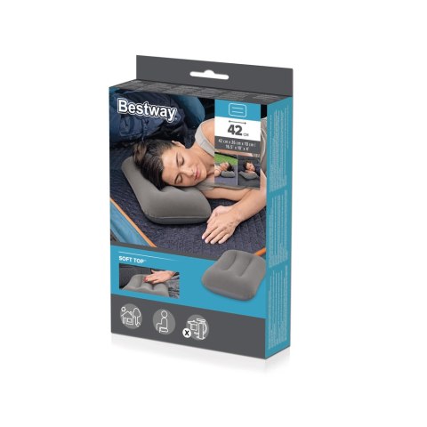 Dmuchana Poduszka Welurowa Szara 42 cm Bestway 67121 Dmuchana Poduszka Welurowa Szara 42 cm Bestway 67121
