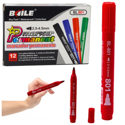 Marker Permanentny Wodoodporny Czerwony 2,5-4,5 mm