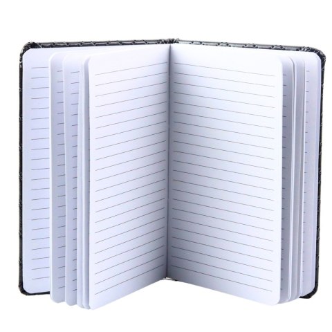 Notatnik W Linie Brokatowy Naszywki Czarny B6 80 Kartek