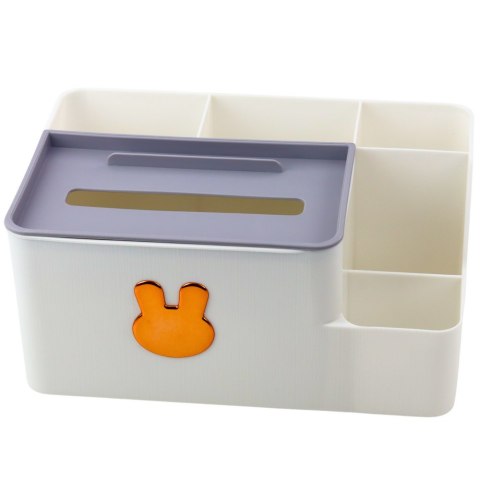 Organizer Na Biurko Z Pudełkiem Na Chusteczki Złoty Królik Biały Organizer Na Biurko Z Pudełkiem Na Chusteczki Złoty Królik Biały