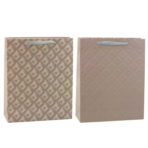 Torba Prezentowa Z Tłoczeniem Beżowa 32 x 26 x 10cm Torba Prezentowa Z Tłoczeniem Beżowa 32 x 26 x 10cm