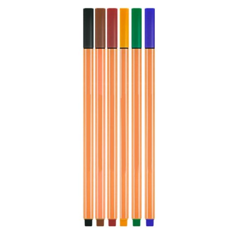 Zestaw Cienkopisy Biurowe Szkolne Grubość 0,4mm Kolorowe 6szt Zestaw Cienkopisy Biurowe Szkolne Grubość 0,4mm Kolorowe 6szt