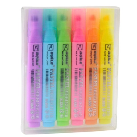 Zestaw Zakreślaczy Szkolne Biurowe Kolorowe 6szt.