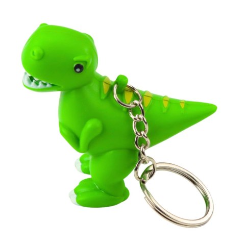 Brelok Do Kluczy Plecaka Dinozaur Latarka LED Dźwięki Zielony Brelok Do Kluczy Plecaka Dinozaur Latarka LED Dźwięki Zielony