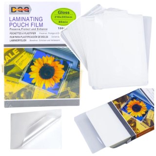 Folia Do Laminowania Błyszcząca A4 216x303mm 80mic 100szt.