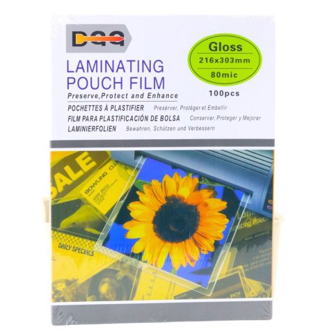 Folia Do Laminowania Błyszcząca A4 216x303mm 80mic 100szt. Folia Do Laminowania Błyszcząca A4 216x303mm 80mic 100szt.