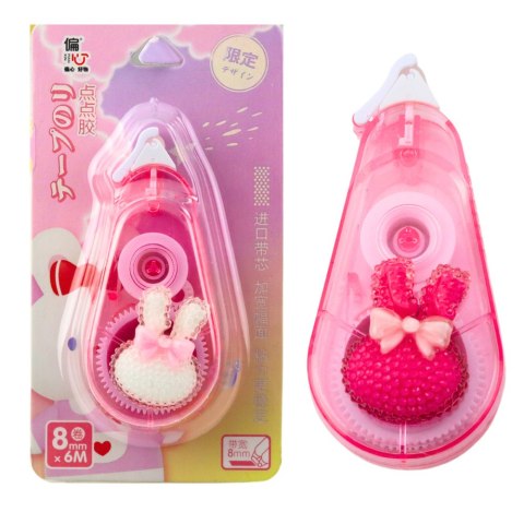 Korektor W Taśmie Myszka Szkolny Biurowy Ozdobny Zajączek Różowy 8mm x 6m Korektor W Taśmie Myszka Szkolny Biurowy Ozdobny Zajączek Różowy 8mm x 6m