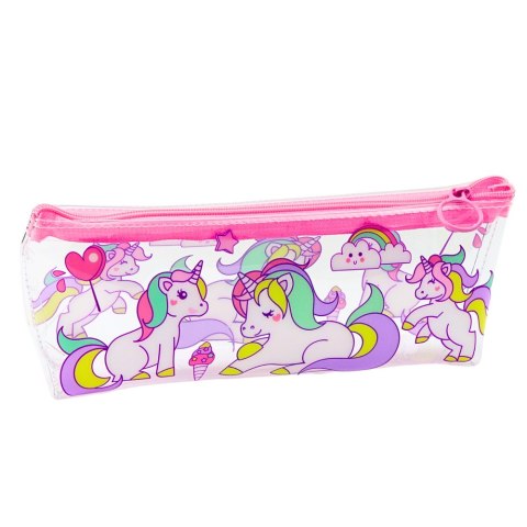 Piórnik Szkolny Przybornik Przeźroczysty Jednorożce 20 x 8,5 x 4cm Piórnik Szkolny Przybornik Przeźroczysty Jednorożce 20 x 8,5 x 4cm