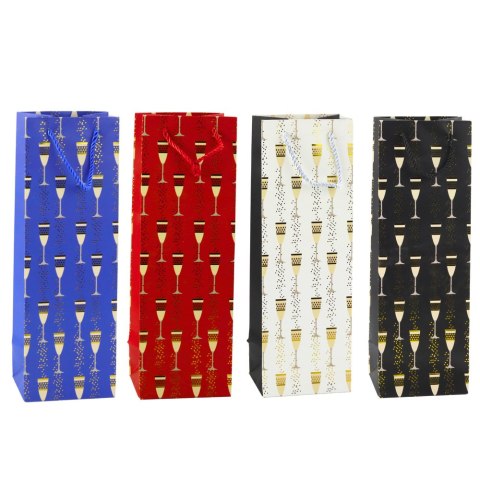 Torba Prezentowa Na Butelkę Motyw Kieliszków 36 x 12 x 10 cm Torba Prezentowa Na Butelkę Motyw Kieliszków 36 x 12 x 10 cm