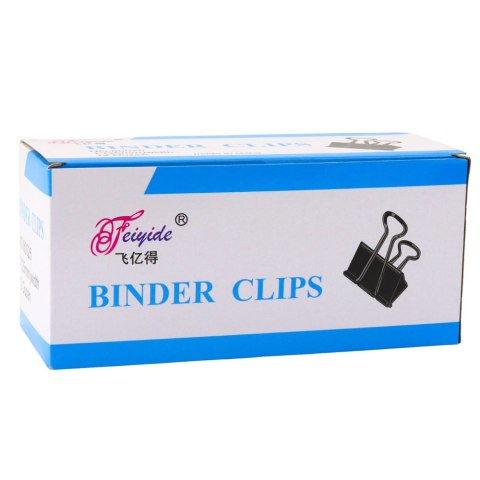 Zestaw Uniwersalne Klipsy Biurowe Stal Sprężynowa Czarny 51mm 12szt Zestaw Uniwersalne Klipsy Biurowe Stal Sprężynowa Czarny 51mm 12szt