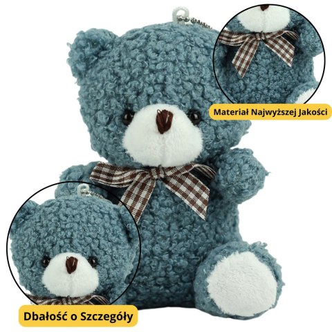 Miś Pluszowy Brelok Zawieszka Ozdoba Granatowy 8cm Miś Pluszowy Brelok Zawieszka Ozdoba Granatowy 8cm