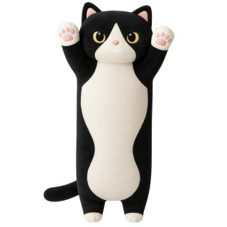 Pluszowa Maskotka Kot Poduszka Podłużna Wałek Biało Czarny 70cm