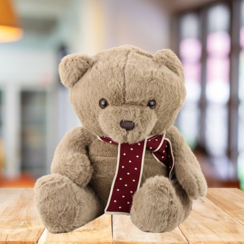 Pluszowa Maskotka Przytulanka Duży Miś Z Szalikiem Jasnobrązowy 45cm Pluszowa Maskotka Przytulanka Duży Miś Z Szalikiem Jasnobrązowy 45cm