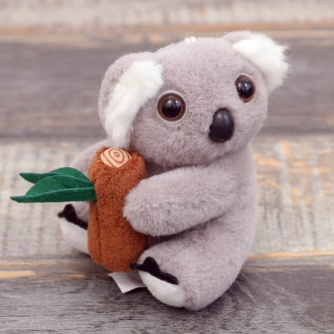 Pluszowy Brelok Koala z Gałęzią Szary Karabińczyk Złoty 12cm Pluszowy Brelok Koala z Gałęzią Szary Karabińczyk Złoty 12cm