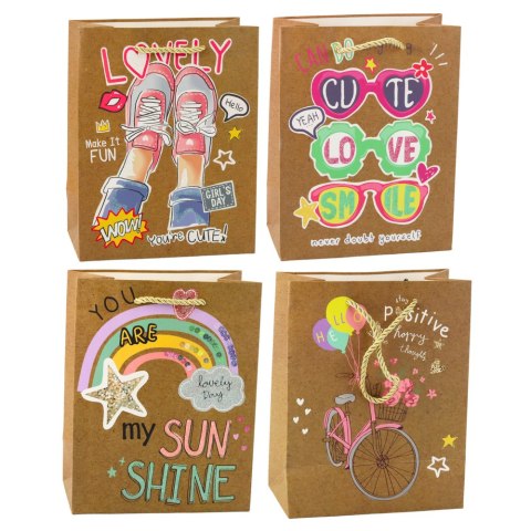 Torba Prezentowa Papierowa Kolorowe Motywy 23 x 18 x 10,5 cm