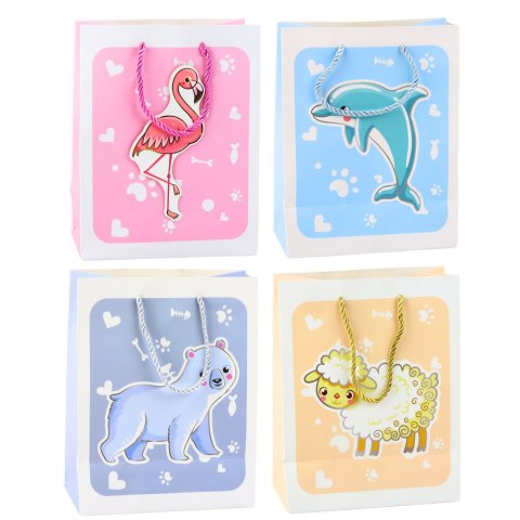 Torba Prezentowa Zwierzęta 3D Pastelowe 23x 18 x 10cm Torba Prezentowa Zwierzęta 3D Pastelowe 23x 18 x 10cm