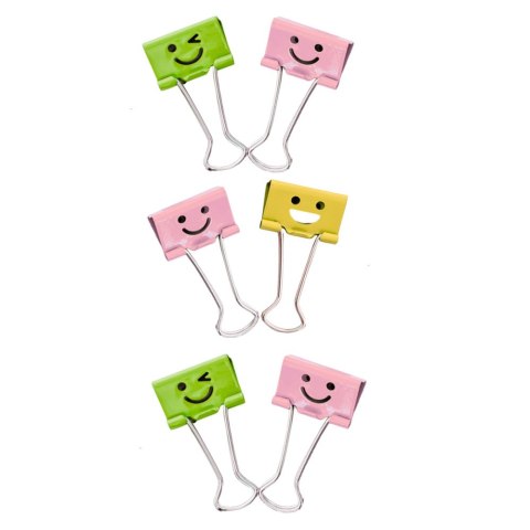 Zestaw Klipsów Spinaczy Biurowych Do Papieru Kolorowe Buźki 6szt 32mm Zestaw Klipsów Spinaczy Biurowych Do Papieru Kolorowe Buźki 6szt 32mm