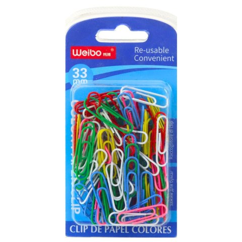 Zestaw Spinacze Biurowe Do Papieru Kolorowe 33mm 90szt. Zestaw Spinacze Biurowe Do Papieru Kolorowe 33mm 90szt.