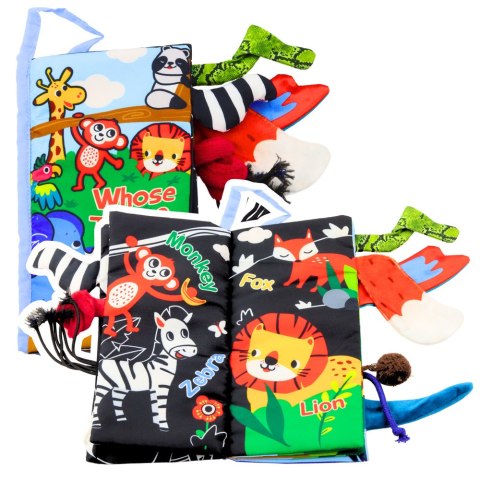 Miękka Książeczka Edukacyjna Szeleszcząca Zwierzęta Ogonki Dla Niemowląt Niebieska Miękka Książeczka Edukacyjna Szeleszcząca Zwierzęta Ogonki Dla Niemowląt Niebieska