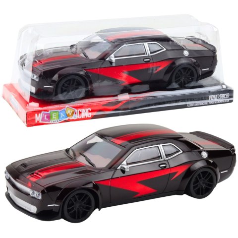 Samochód Sportowy Napęd Błyszcząca Karoseria Czarny Czerwone Linie Samochód Sportowy Napęd Błyszcząca Karoseria Czarny Czerwone Linie