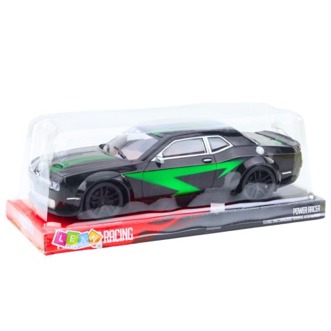 Samochód Sportowy Napęd Błyszcząca Karoseria Czarny Zielone Linie Samochód Sportowy Napęd Błyszcząca Karoseria Czarny Zielone Linie