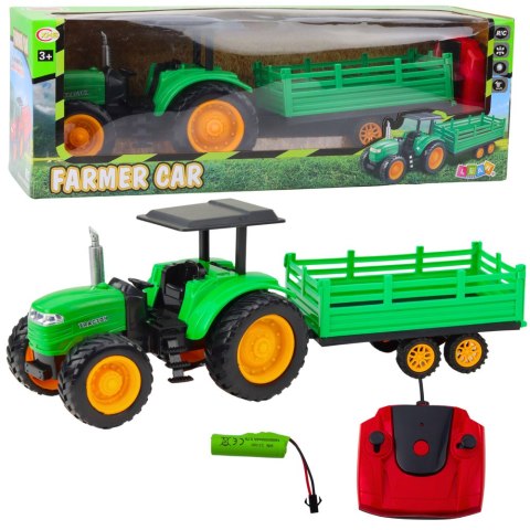 Traktor Farmerski Z Przyczepą Zdalnie Sterowany RC Zielony Traktor Farmerski Z Przyczepą Zdalnie Sterowany RC Zielony