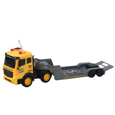 Ciężarówka Laweta Z Koparką Gąsienicową Obrotowa 360° Żółta 1:16