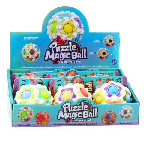 Magiczna Piłka Łamigłówka Logiczna Wypustki 7cm Mix