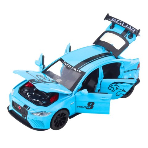 Samochód Metalowy Jaguar Światła Dżwieki Niebieski Samochód Metalowy Jaguar Światła Dżwieki Niebieski