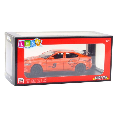 Samochód Metalowy Jaguar Światła Dżwieki Pomarańczowy