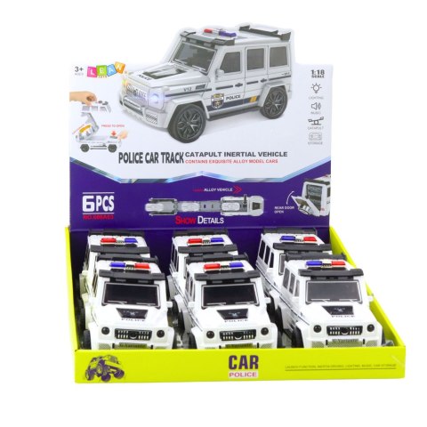 Samochód Terenowy Policyjny Z Napędem Frykcyjnym Otwierany Tor Biały