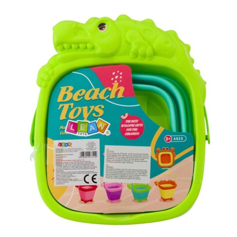 Składane Wiaderko Silikonowe Krokodyl Plażowe Zielone Składane Wiaderko Silikonowe Krokodyl Plażowe Zielone