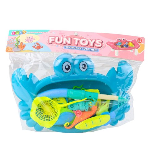 Zestaw Do Łowienia Rybek Stolik Krab 10 Rybek Wędka Sitko Niebieski Zestaw Do Łowienia Rybek Stolik Krab 10 Rybek Wędka Sitko Niebieski