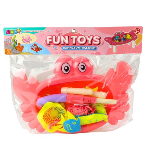 Zestaw Do Łowienia Rybek Stolik Krab 10 Rybek Wędka Sitko Różowy Zestaw Do Łowienia Rybek Stolik Krab 10 Rybek Wędka Sitko Różowy