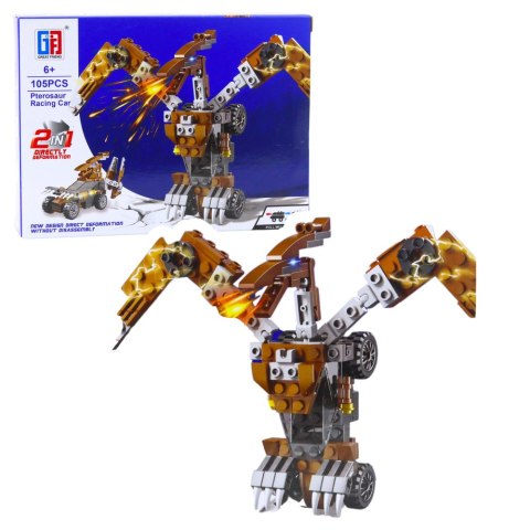 Klocki Konstrukcyjne Dinozaur Auto 2w1 105-132 el. Mix