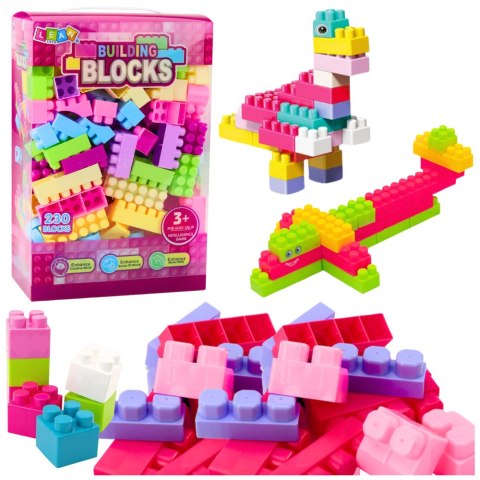 Klocki W Pudełku Edukacyjne Duże Budowlane Zestaw Kolorowe 230ele.