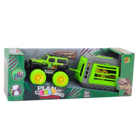 Zestaw Samochód Terenowy Klatka Z Dinozaurem T-Rex