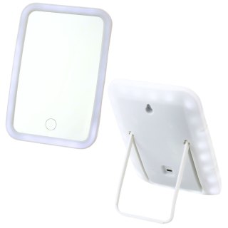 Lusterko Kosmetyczne Podświetlane LED Do Makijażu Bezprzewodowe Białe