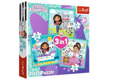 Puzzle - 3w1 (20, 36, 50) - Aktywności Gabbi - Koci Domek Gabi - Trefl 34871 Puzzle - 3w1 (20, 36, 50) - Aktywności Gabbi - Koci Domek Gabi - Trefl 34871