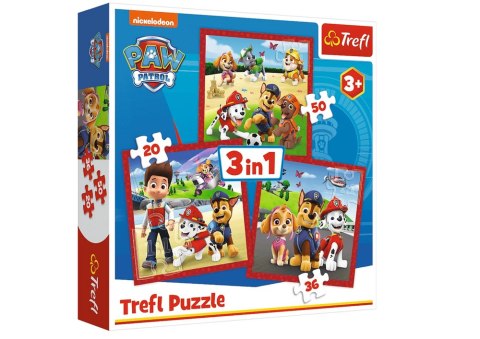 Puzzle - 3w1 (20, 36, 50) - Wesołe pieski - Psi Patrol - Trefl 34867 Puzzle - 3w1 (20, 36, 50) - Wesołe pieski - Psi Patrol - Trefl 34867