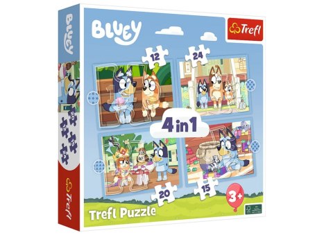 Puzzle - 4w1 (12, 15, 20, 24) - Bluey i jego świat - Trefl 34637 Puzzle - 4w1 (12, 15, 20, 24) - Bluey i jego świat - Trefl 34637