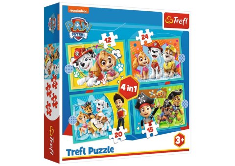 Puzzle - 4w1 (12, 15, 20, 24) - Wesoła ekipa Psiego Patrolu - Psi Patrol - Trefl 34346 Puzzle - 4w1 (12, 15, 20, 24) - Wesoła ekipa Psiego Patrolu - Psi Patrol - Trefl 34346