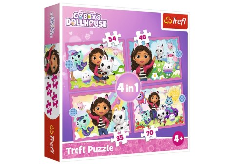 Puzzle - 4w1 (35, 48, 54, 70) - Przygody Gabi - Koci Domek Gabi - Trefl 34620 Puzzle - 4w1 (35, 48, 54, 70) - Przygody Gabi - Koci Domek Gabi - Trefl 34620